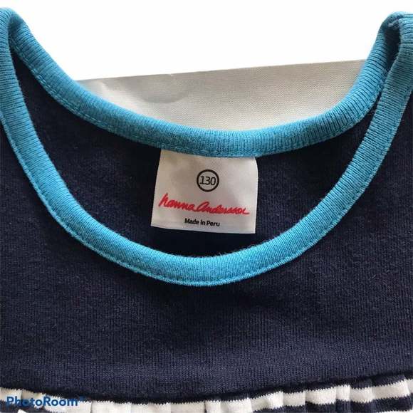 Hanna Andersson Striped Dress Sz 130 (8) - Picture 5 of 5